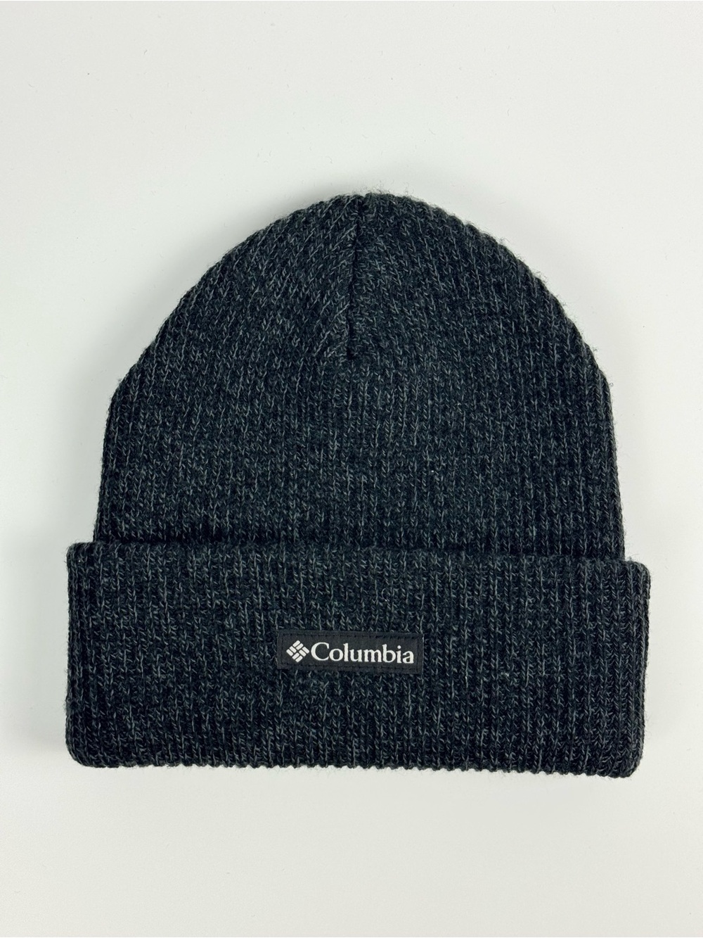Columbia Whirlibird Cuffed Marled Knit Beanie Toque in Black / Graphite O/S